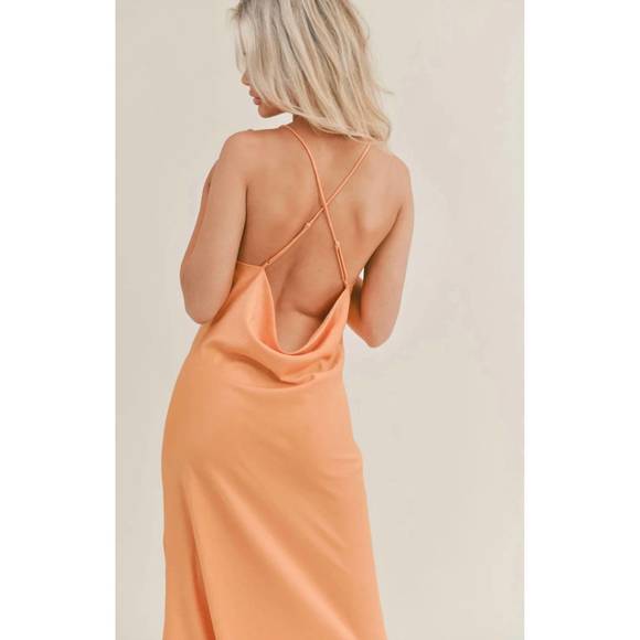 NEW SAGE THE LABEL jess midi dress in apricot - Picture 2 of 2